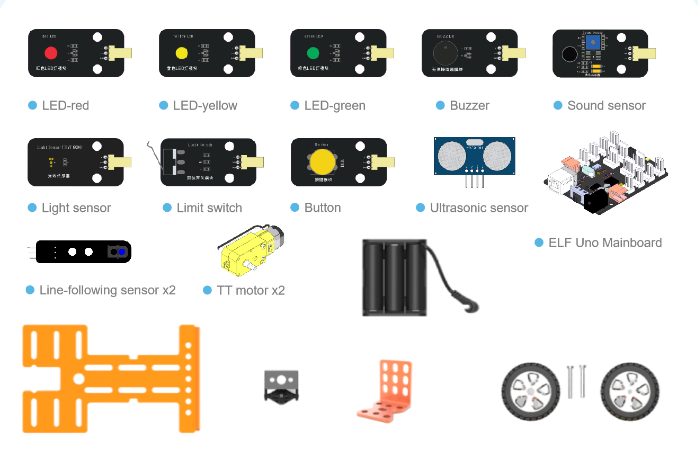 ชุดเรียนรู้ Arduino UNO Stem : Mars Rover Robot : ELF UNO MB , Sensor