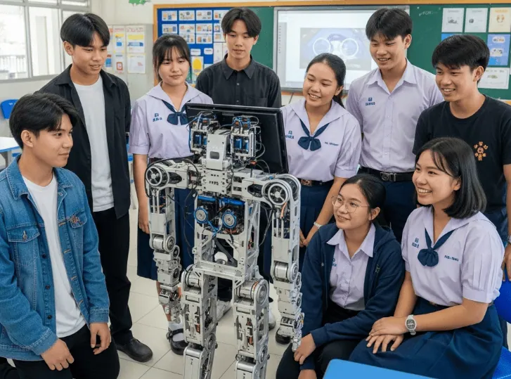 image-students-with-robot-in-classroom